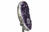 Sparkling Amethyst Geode with Metal Stand - Uruguay #372891-2